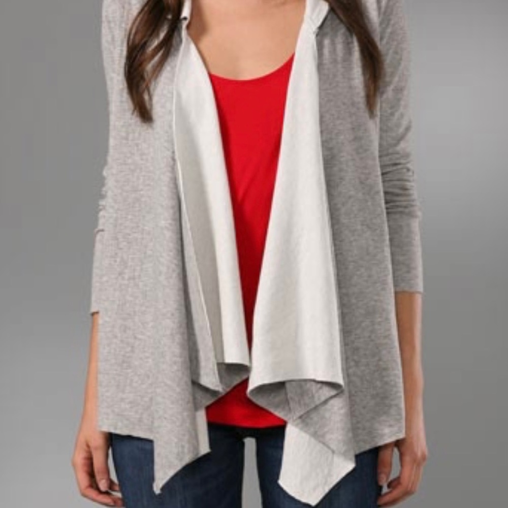 JOIE Long Sleeve Cardigan with Hood Heather Gray Size XS